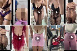 抖音 小梨月  健身翘臀熟女   瑜伽裤B缝肥臀展示  漏三点   13v